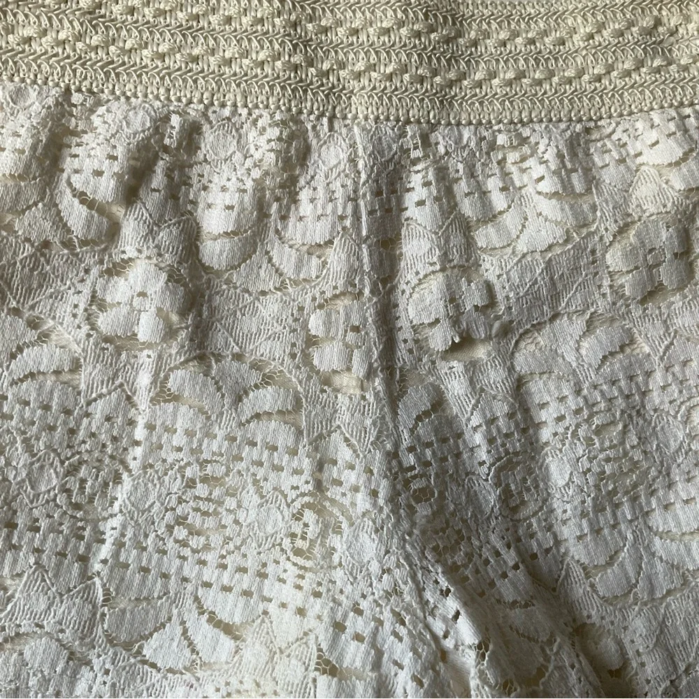 JUSTICE Lace Shorts Pockets Lining Elastic Waist Creamy White Girls Size 10